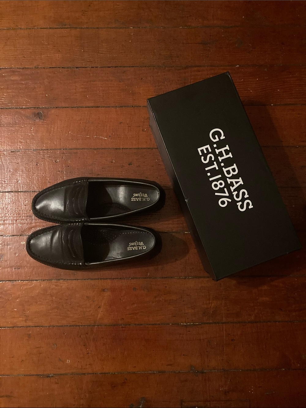Black GH Bass Penny Loafers
